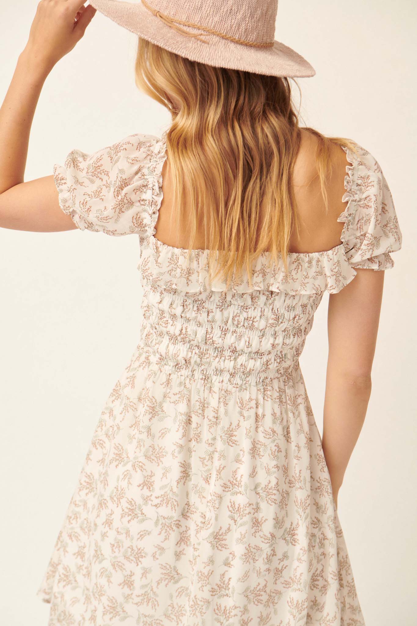 Wildflower Garden Ruffled Floral Mini Dress - ShopPromesa