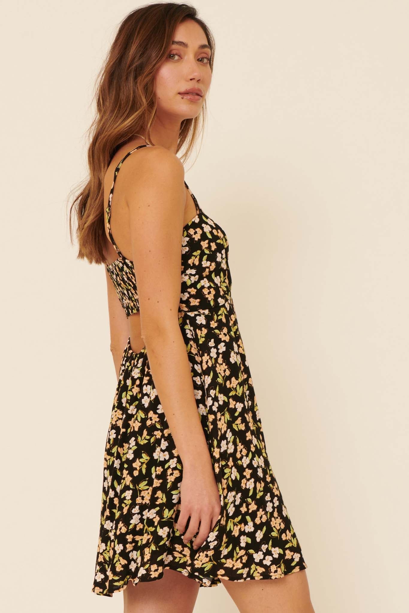 Charming Blooms Floral-Print Mini Sundress - ShopPromesa