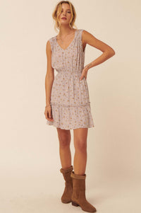 Divine Beauty Floral Crepe Mini Dress - ShopPromesa