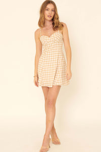 Meet Cute Gingham Sweetheart Mini Dress - ShopPromesa