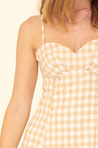 Meet Cute Gingham Sweetheart Mini Dress - ShopPromesa