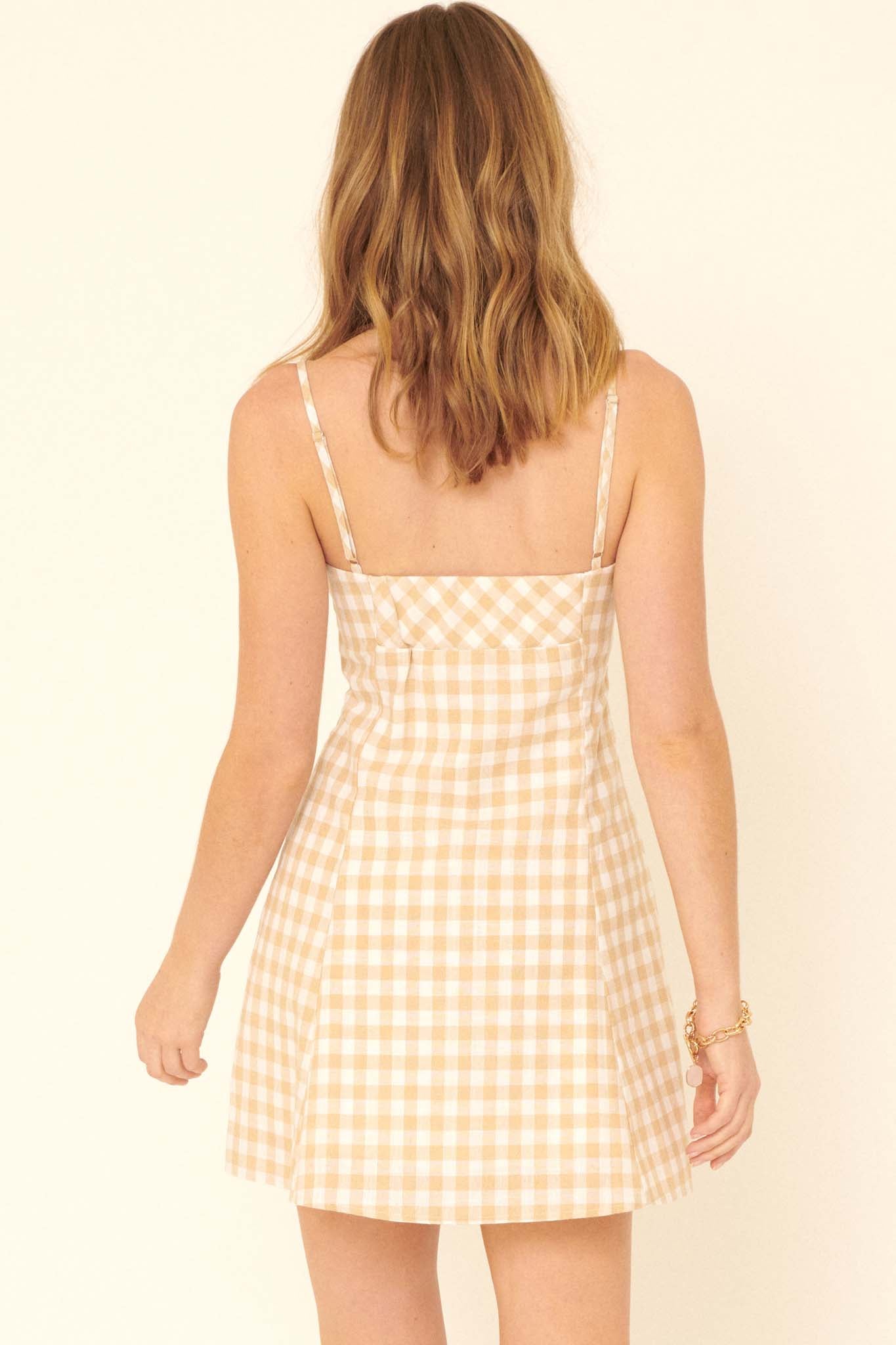 Meet Cute Gingham Sweetheart Mini Dress - ShopPromesa