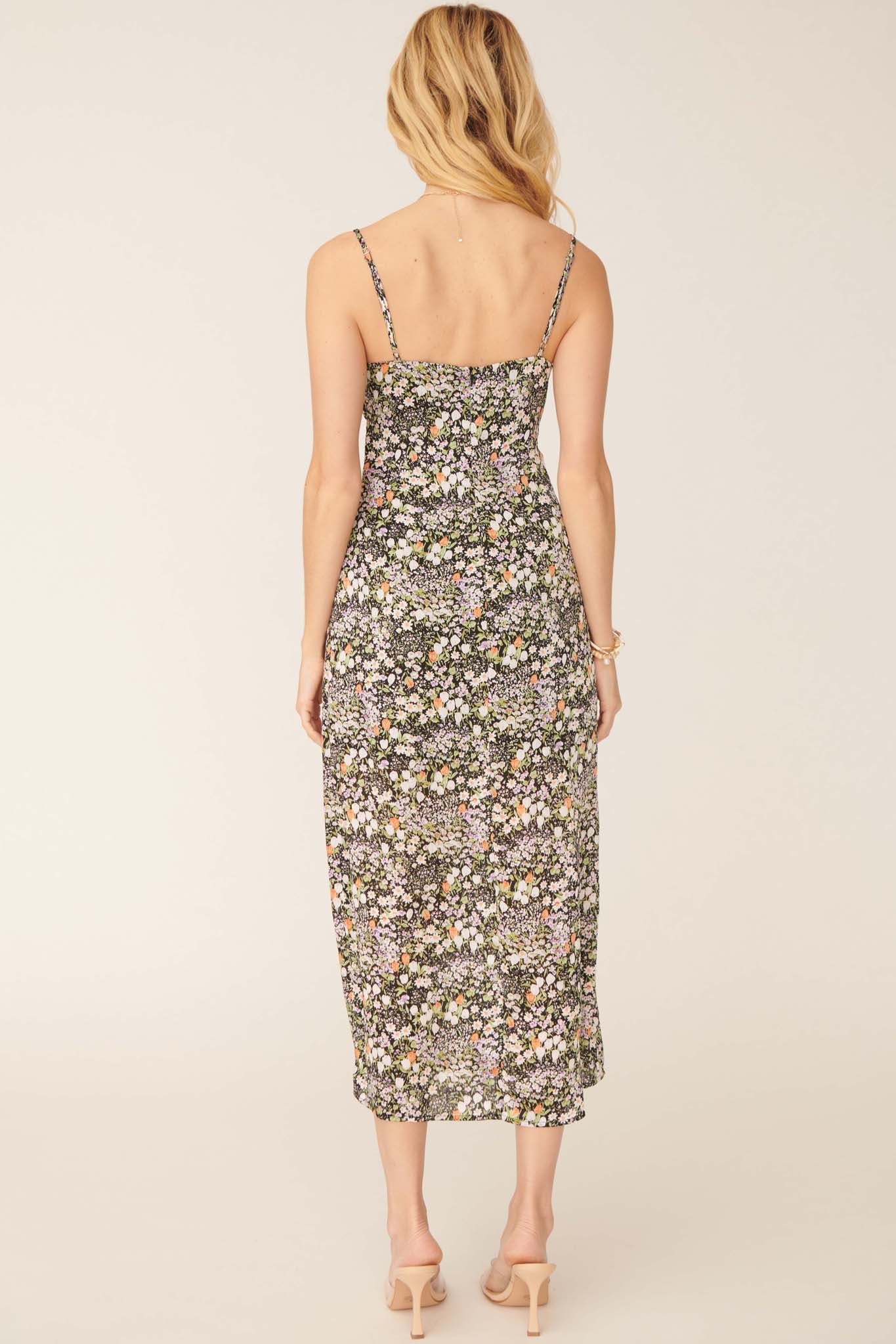 Flowering Hearts Floral Midi Slip Dress - ShopPromesa