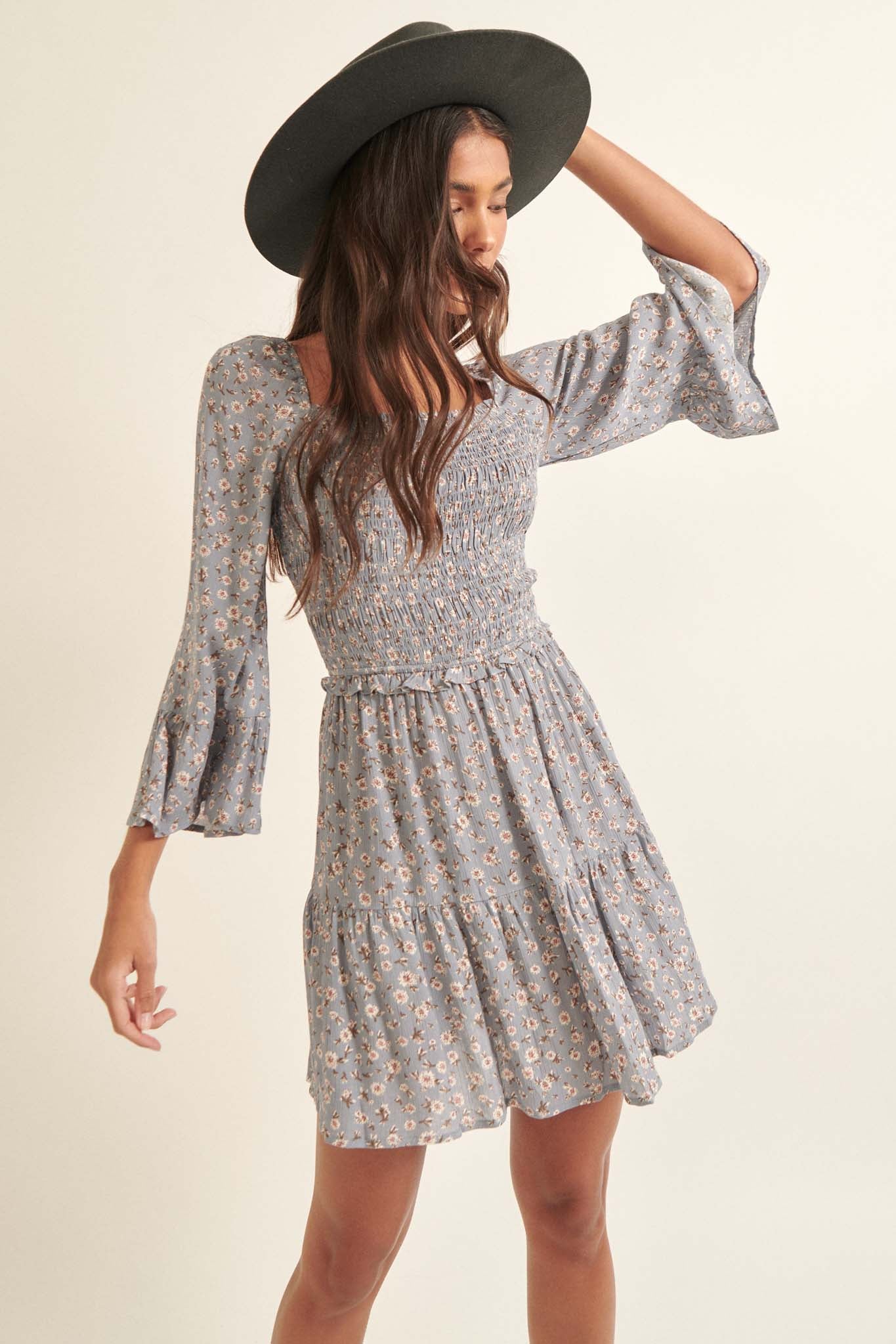 Blooming Meadow Smocked Floral Mini Dress - ShopPromesa