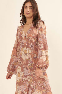 Heirloom Garden Floral High-Low Midi Dress - ShopPromesa