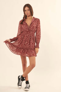 Sweet Season Floral Chiffon Mini Dress - ShopPromesa