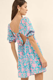 Secret Rendezvous Pleated Floral Babydoll Mini Dress - ShopPromesa