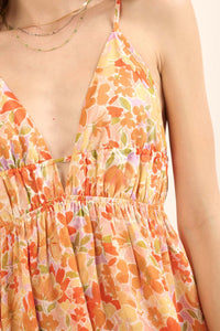 Marmalade Garden Floral Chiffon High-Low Maxi Dress - ShopPromesa