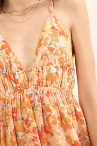 Marmalade Garden Floral Chiffon High-Low Maxi Dress - ShopPromesa