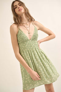 Fresh Blossoms Smocked Floral Mini Sundress - ShopPromesa