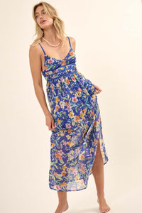 Caribbean Dream Floral Chiffon Maxi Sundress - ShopPromesa