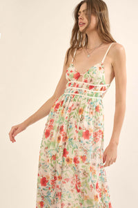 Caribbean Dream Floral Chiffon Maxi Sundress - ShopPromesa