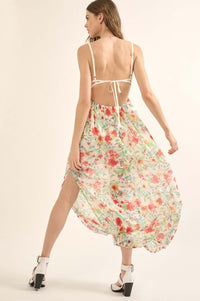 Caribbean Dream Floral Chiffon Maxi Sundress - ShopPromesa