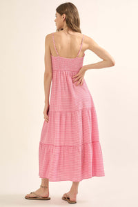 Sugar Shack Gingham Button-Front Tiered Maxi Dress - ShopPromesa