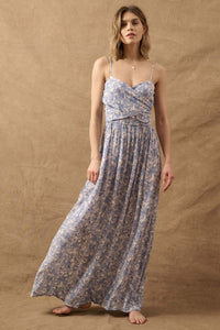 Beguiling Blossoms Floral Wrapped-Bodice Maxi Dress - ShopPromesa