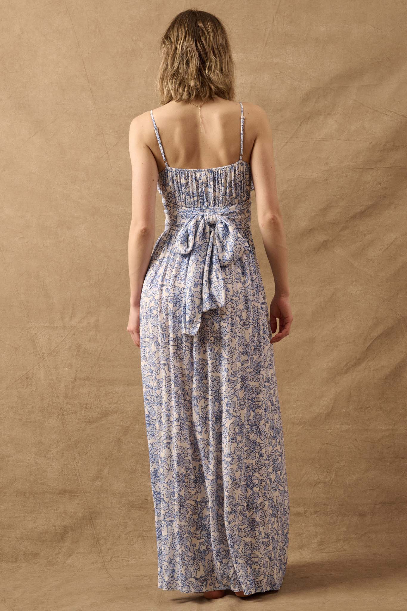 Beguiling Blossoms Floral Wrapped-Bodice Maxi Dress - ShopPromesa