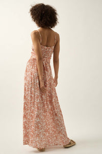 Beguiling Blossoms Floral Wrapped-Bodice Maxi Dress - ShopPromesa