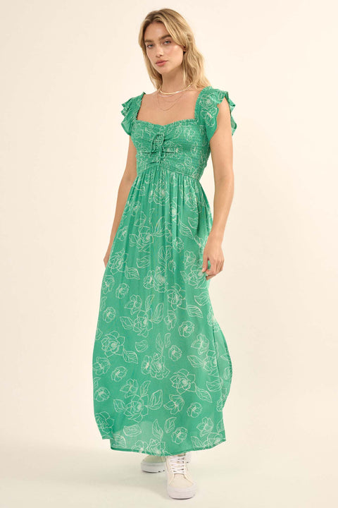 Wild Ivy Floral-Print Off-Shoulder Maxi Dress - ShopPromesa