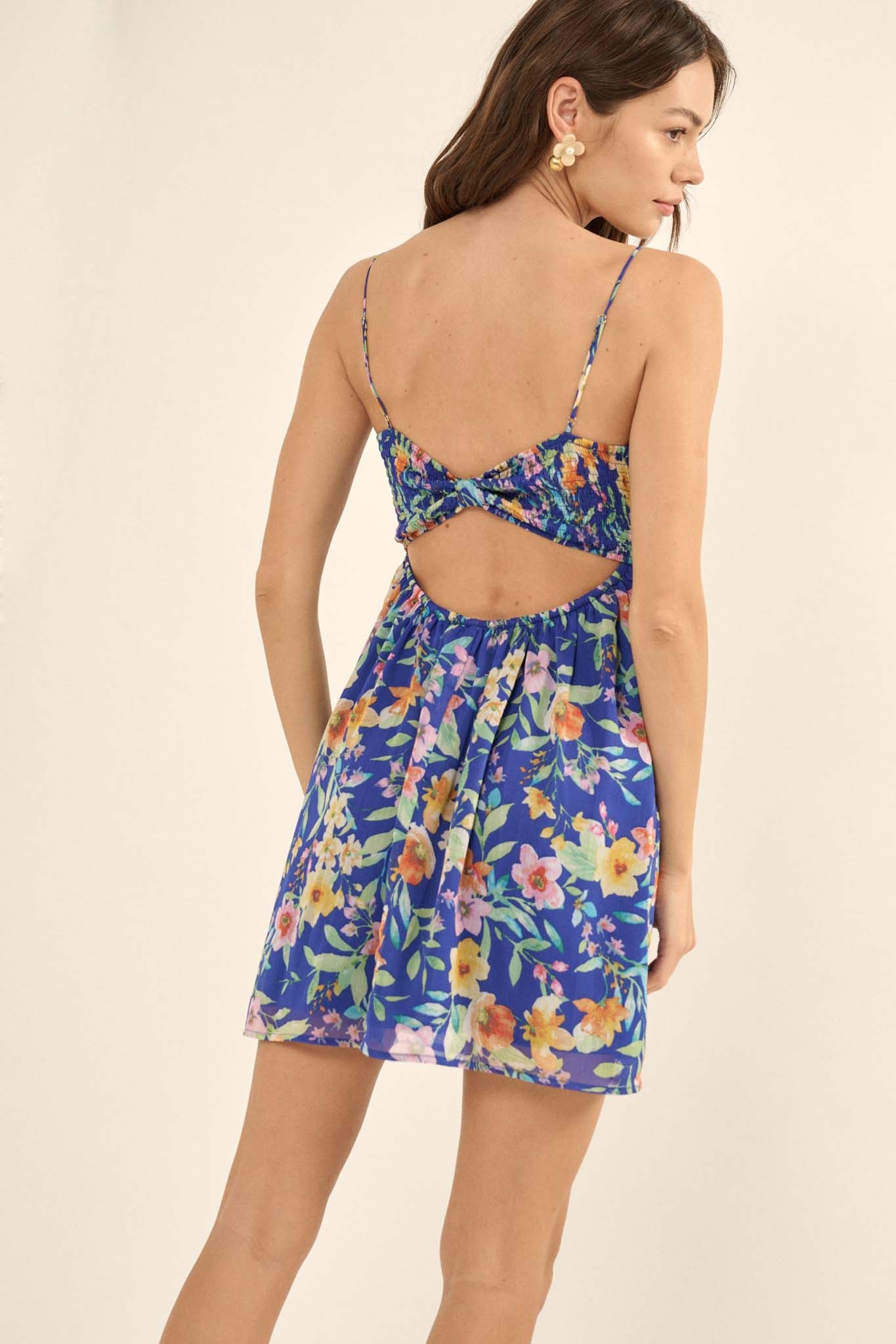 Jamaican Me Crazy Floral Chiffon Mini Sundress - ShopPromesa