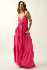 Beautiful You Tiered Crepe Halter Maxi Dress - ShopPromesa