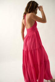 Beautiful You Tiered Crepe Halter Maxi Dress - ShopPromesa
