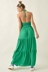 Beautiful You Tiered Crepe Halter Maxi Dress - ShopPromesa