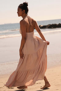 Beautiful You Tiered Crepe Halter Maxi Dress - ShopPromesa