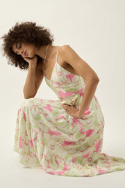 Ohau Oasis Tiered Floral Wrap-Bodice Maxi Dress - ShopPromesa