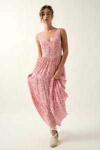 Pure Bliss Smocked Floral Open-Back Maxi Dress - ShopPromesa