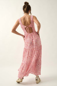 Pure Bliss Smocked Floral Open-Back Maxi Dress - ShopPromesa