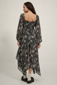 High Spirits Floral Chiffon Handkerchief Maxi Dress - ShopPromesa