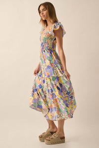 Soft Showers Smocked Floral Tiered Midi Dress - ShopPromesa