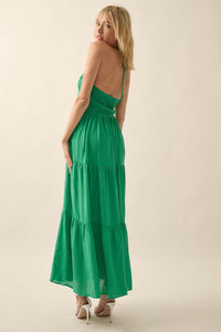 One Day Soon Tiered Ruffle Jacquard Maxi Dress - ShopPromesa