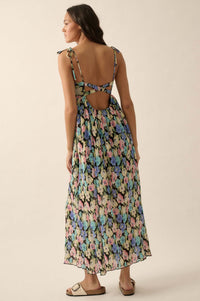 Aurora Blossoms Pleated Floral Maxi Dress - ShopPromesa