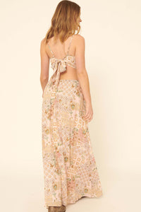 Dream Voyager Patchwork-Print Cutout Maxi Dress - ShopPromesa