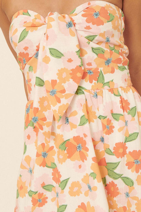 Exotic Blooms Strapless Floral Mini Dress - ShopPromesa