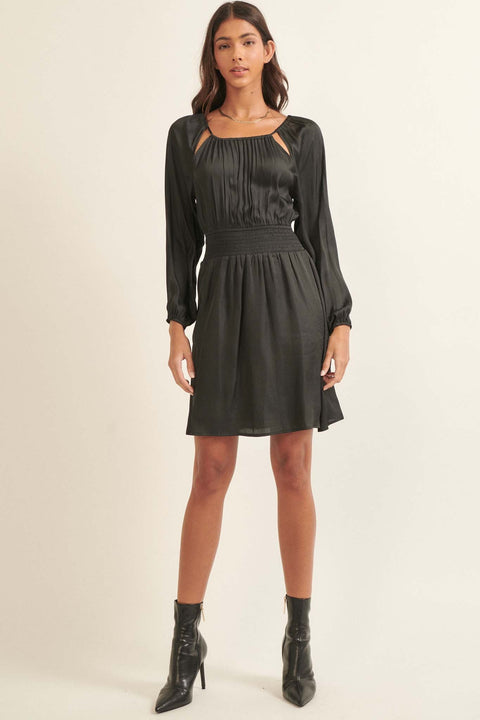 Be My Love Matte Satin Cutout Mini Dress - ShopPromesa
