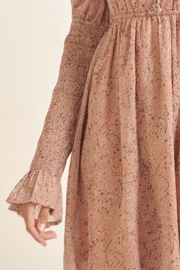 Poetic Plumes Floral Juliet-Sleeve Mini Dress - ShopPromesa