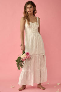 All My Days Eyelet Lace Lace-Up Maxi Dress - ShopPromesa