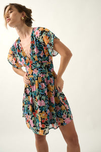 Trinidad Tides Floral Chiffon Kimono Mini Dress - ShopPromesa