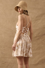 Maui Wowie Floral Lace-Up Back Mini Dress - ShopPromesa