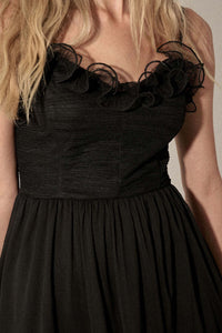 Night Music Ruffled Chiffon Mini Skater Dress - ShopPromesa