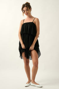 Fancy Frills Asymmetrical Tiered Ruffle Mini Dress - ShopPromesa