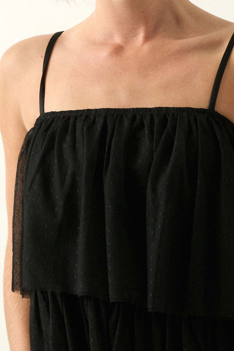 Fancy Frills Asymmetrical Tiered Ruffle Mini Dress - ShopPromesa