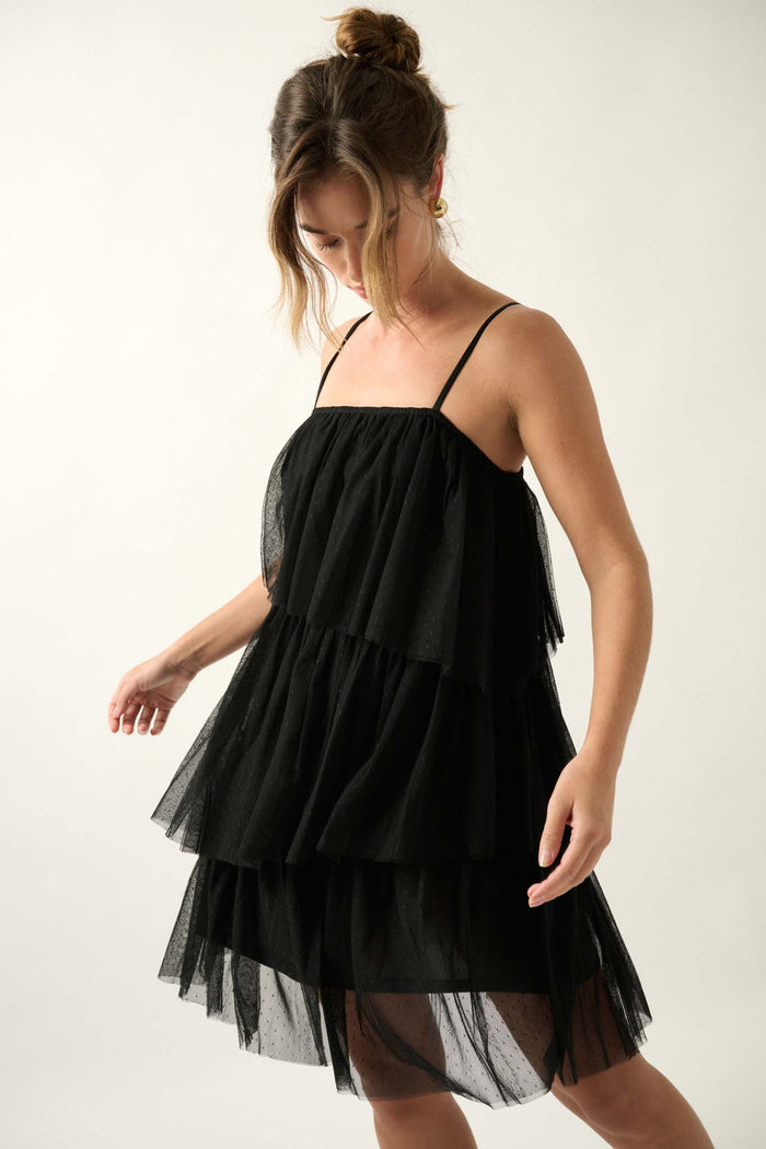 Fancy Frills Asymmetrical Tiered Ruffle Mini Dress - ShopPromesa