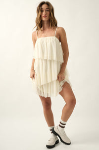 Fancy Frills Asymmetrical Tiered Ruffle Mini Dress - ShopPromesa