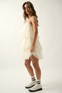 Fancy Frills Asymmetrical Tiered Ruffle Mini Dress - ShopPromesa