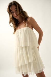 Fancy Frills Asymmetrical Tiered Ruffle Mini Dress - ShopPromesa