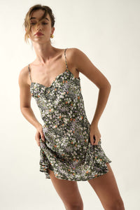 Spring Romance Floral Crepe Mini Slip Dress - ShopPromesa