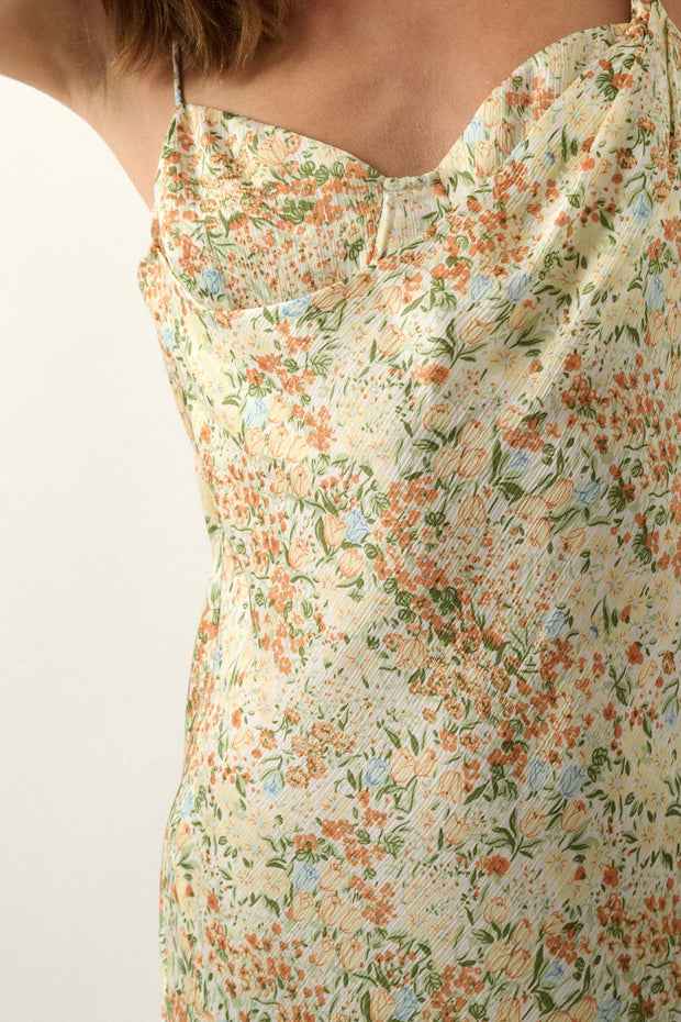 Spring Romance Floral Crepe Mini Slip Dress - ShopPromesa